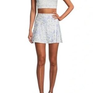 ANTONIO MELANI Blue and White Floral Mini Skirt